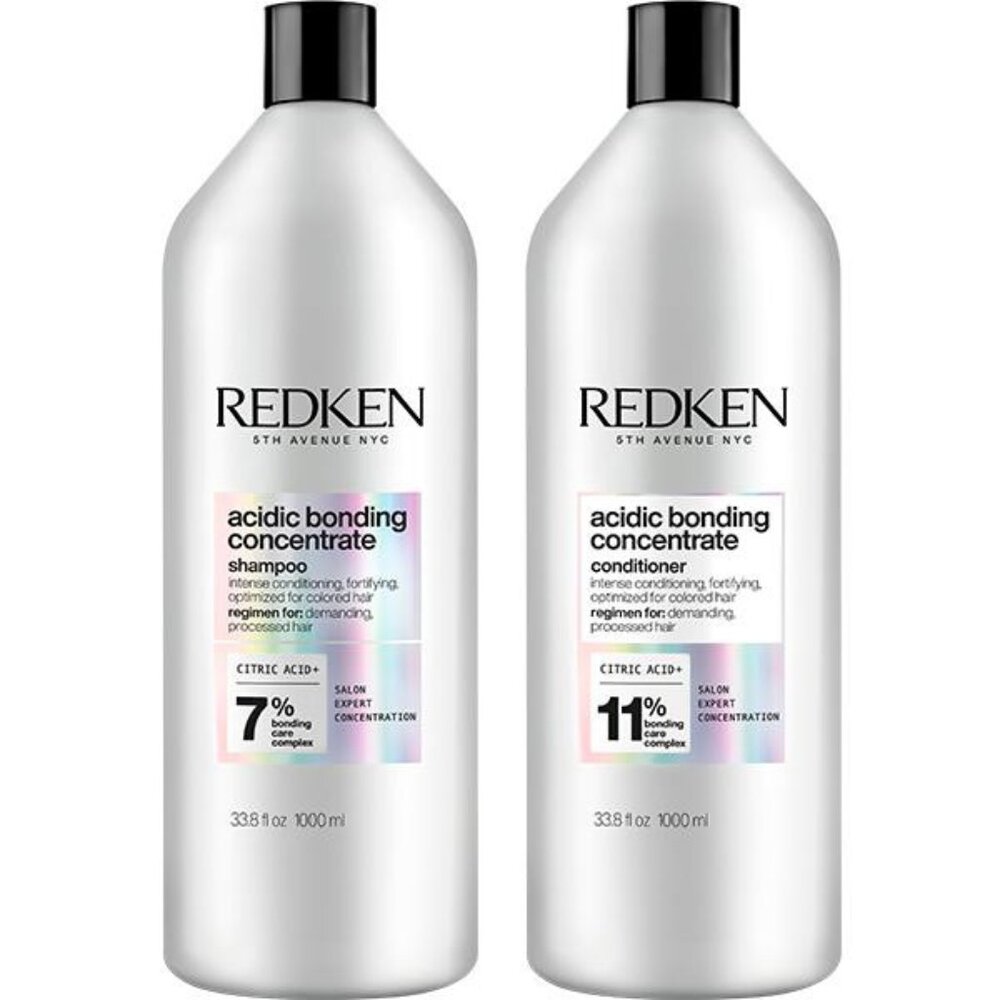 REDKEN ACIDIC BONDING CONCENTRATE SHAMPOO AND CONDITIONER! LITER SIZE